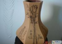 紫砂花瓶《六方蒜头瓶》工艺品加工与供应